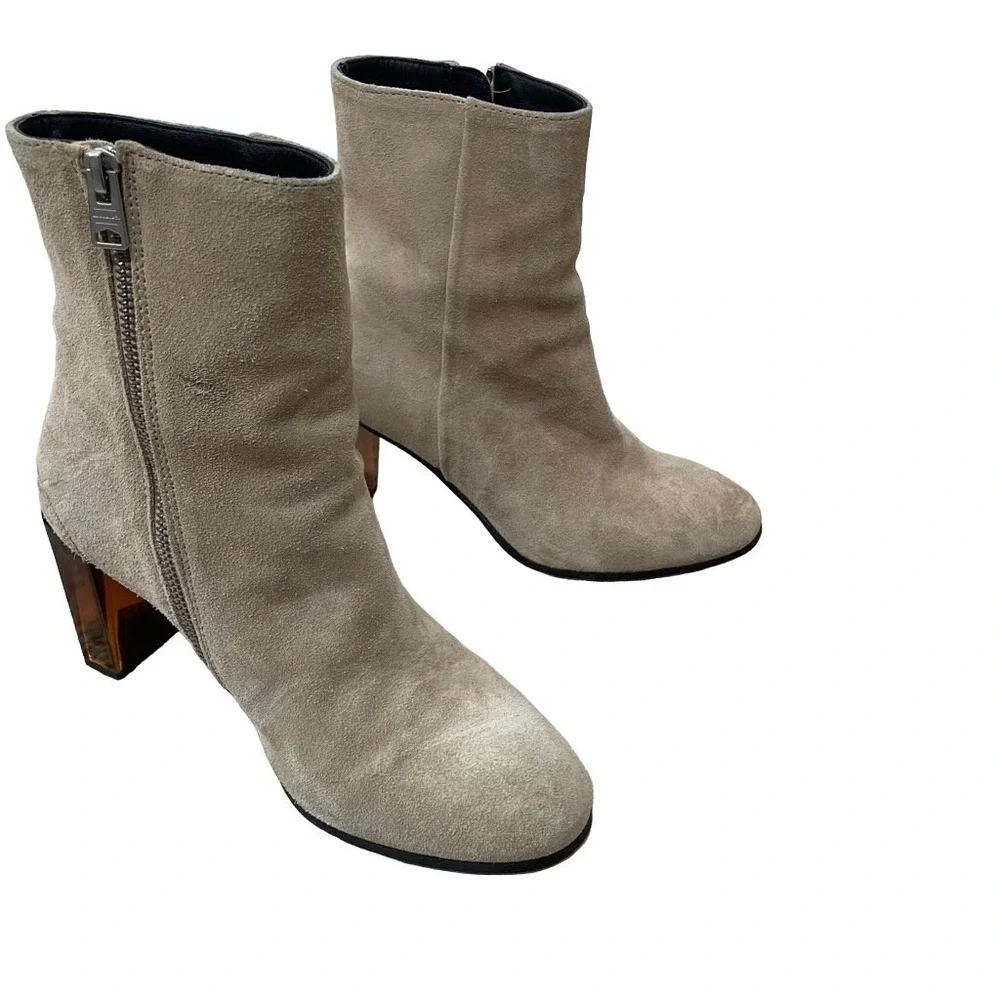 AllSaints OFF‎ WHITE Taupe SUEDE ROKA BOOTIES 40Euro/ 9USA